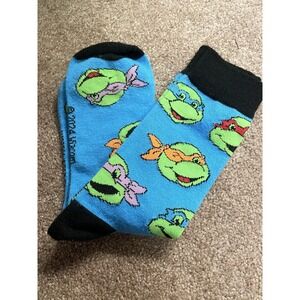 TMNT Teenage Mutant Ninja Turtles Adult Novelty Crew Socks Size 6-10 Blue